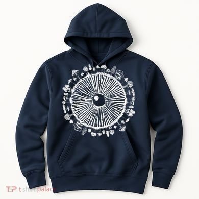 Mushroom Eye Mycology Foraging Magic Spore Print Graphic Hoodie