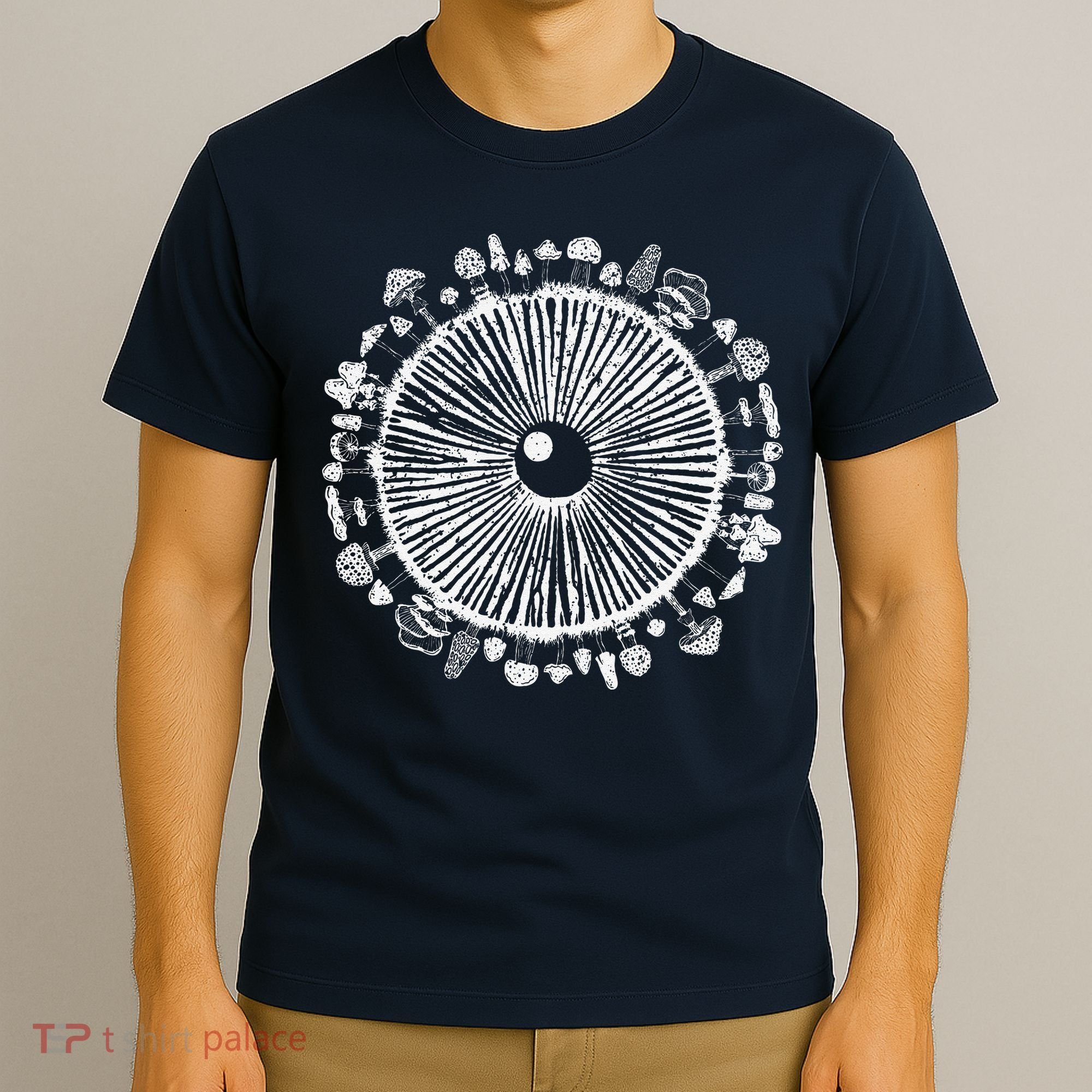 Mushroom Eye Mycology Foraging Magic Spore Print Graphic T-Shirt