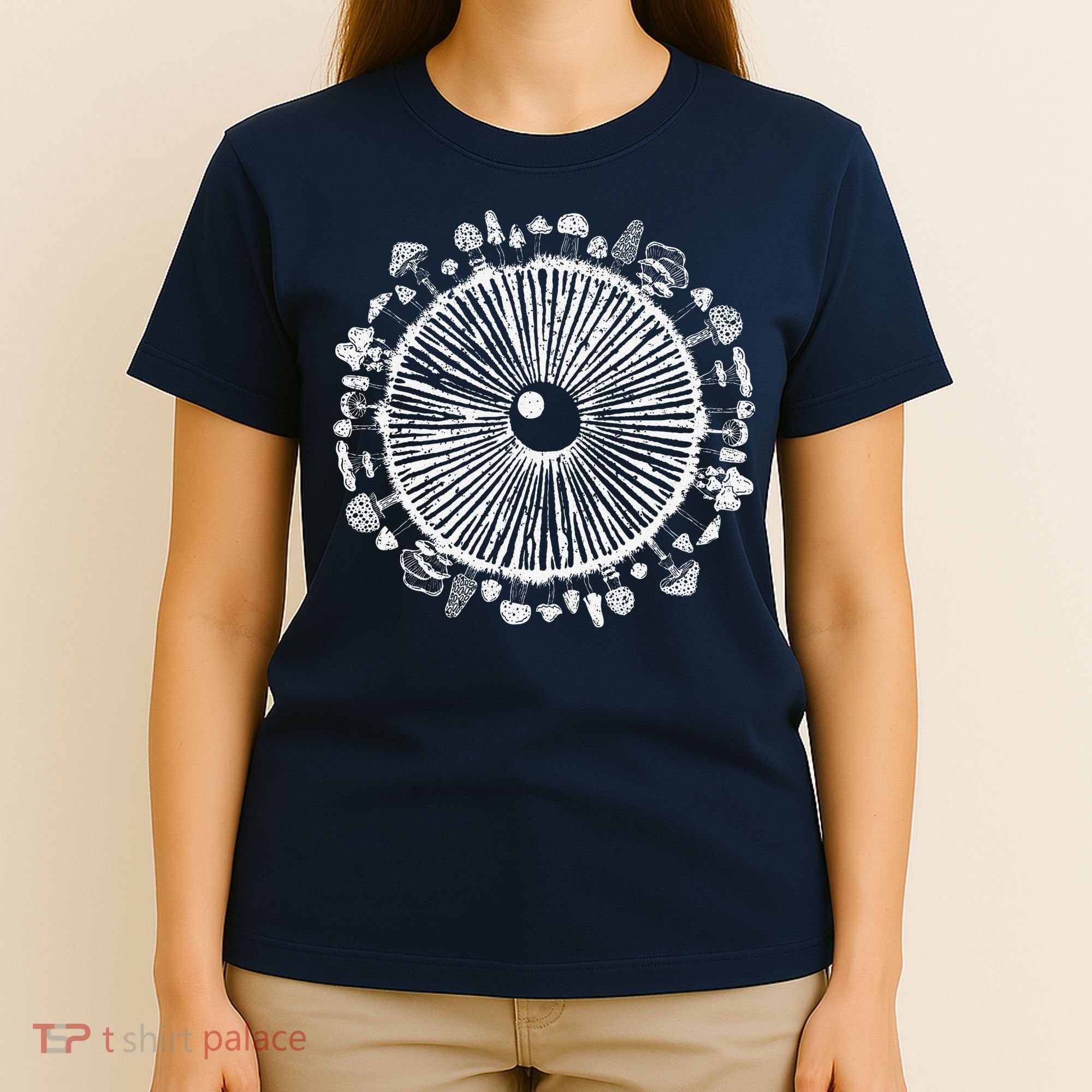 Mushroom Eye Mycology Foraging Magic Spore Print Graphic T-Shirt