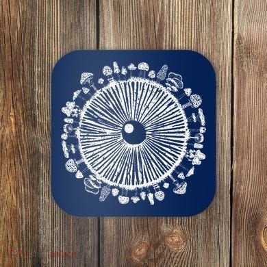 Mushroom Eye Mycology Foraging Magic Spore Print Graphic Coaster