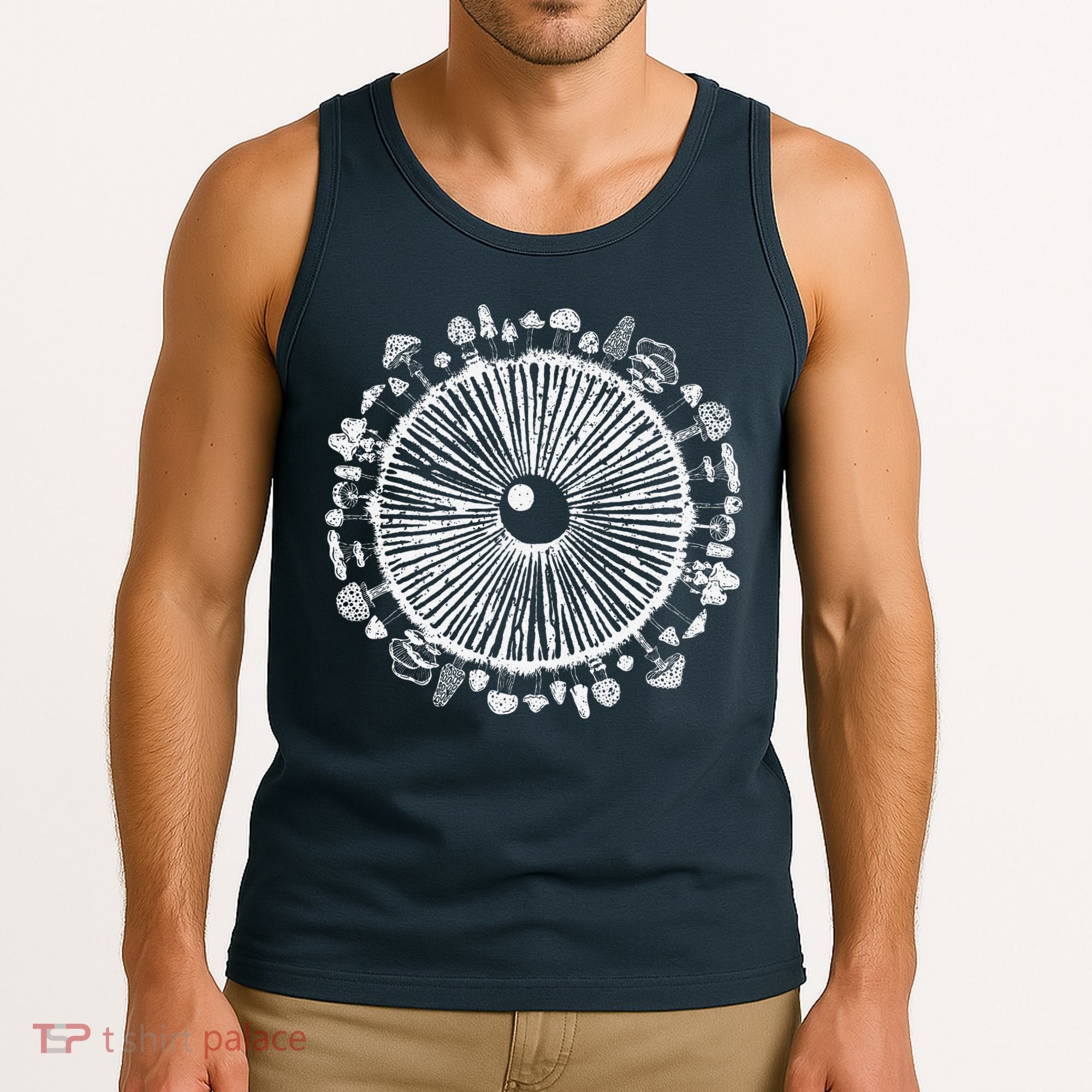 Mushroom Eye Mycology Foraging Magic Spore Print Graphic Tank Top