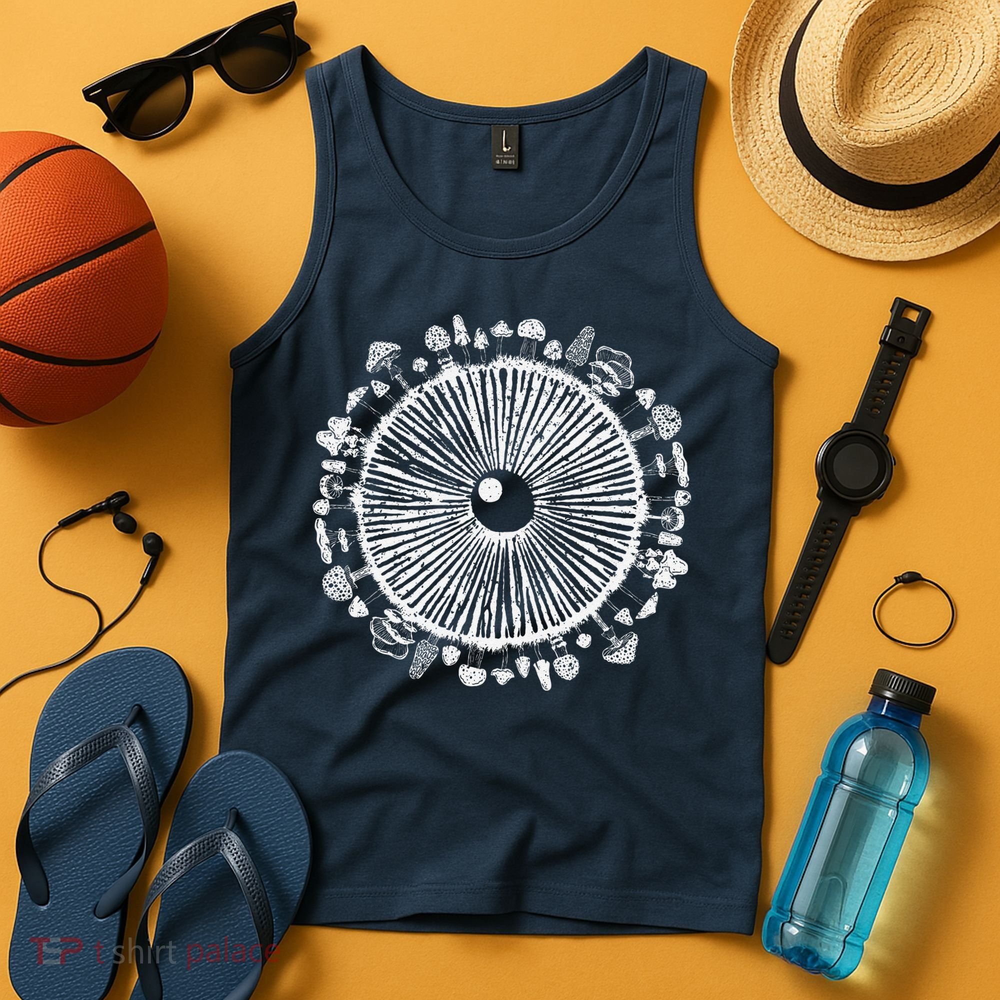 Mushroom Eye Mycology Foraging Magic Spore Print Graphic Tank Top