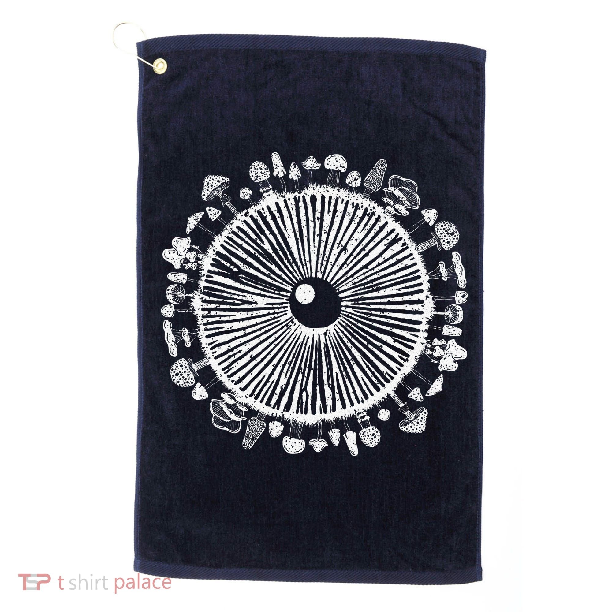 Mushroom Eye Mycology Foraging Magic Spore Print Graphic Golf Towel
