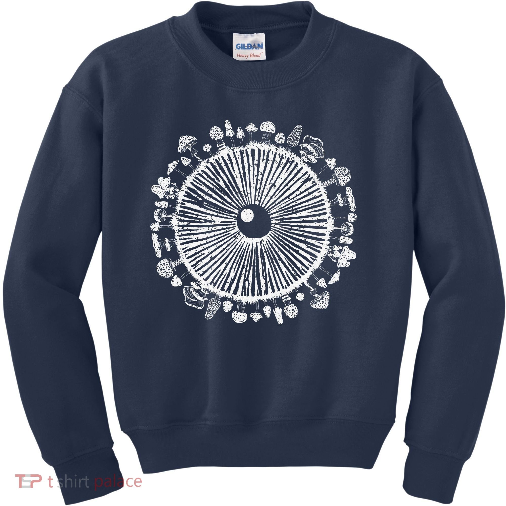 Mushroom Eye Mycology Foraging Magic Spore Print Graphic Kids Sweatshirt