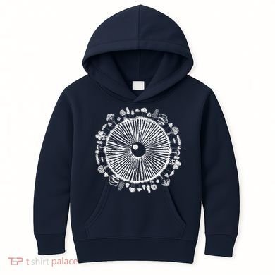 Mushroom Eye Mycology Foraging Magic Spore Print Graphic Kids Hoodie