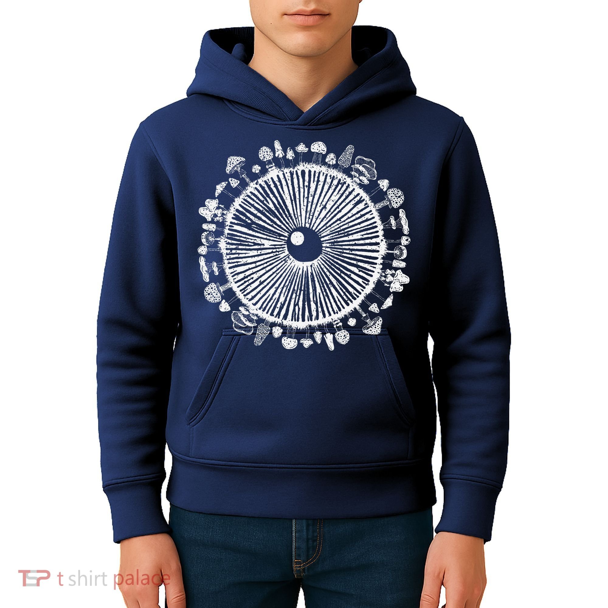 Mushroom Eye Mycology Foraging Magic Spore Print Graphic Kids Hoodie