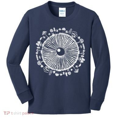 Mushroom Eye Mycology Foraging Magic Spore Print Graphic Kids Long Sleeve Shirt