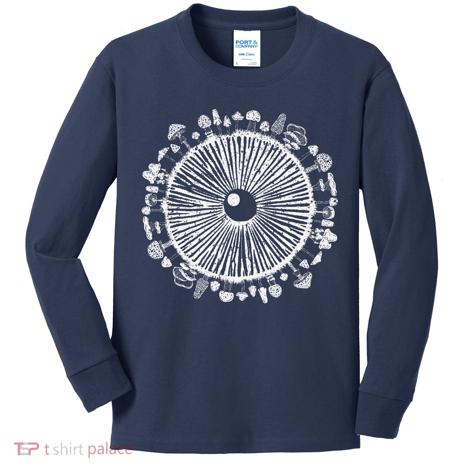 Mushroom Eye Mycology Foraging Magic Spore Print Graphic Kids Long Sleeve Shirt