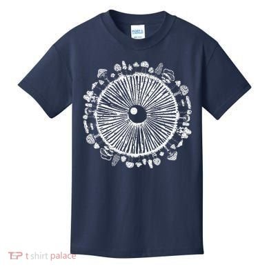 Mushroom Eye Mycology Foraging Magic Spore Print Graphic Kids T-Shirt