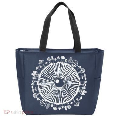 Mushroom Eye Mycology Foraging Magic Spore Print Graphic Tote Bag