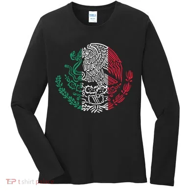 Mexican Eagle Mexico Flag Women's Long Sleeve Shirt