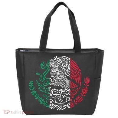 Mexican Eagle Mexico Flag Tote Bag