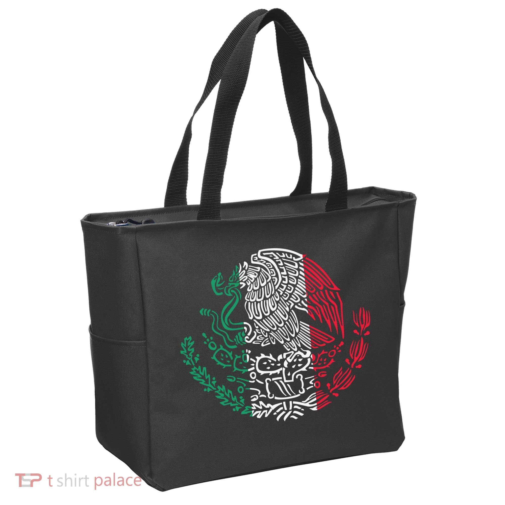 Mexican Eagle Mexico Flag Tote Bag