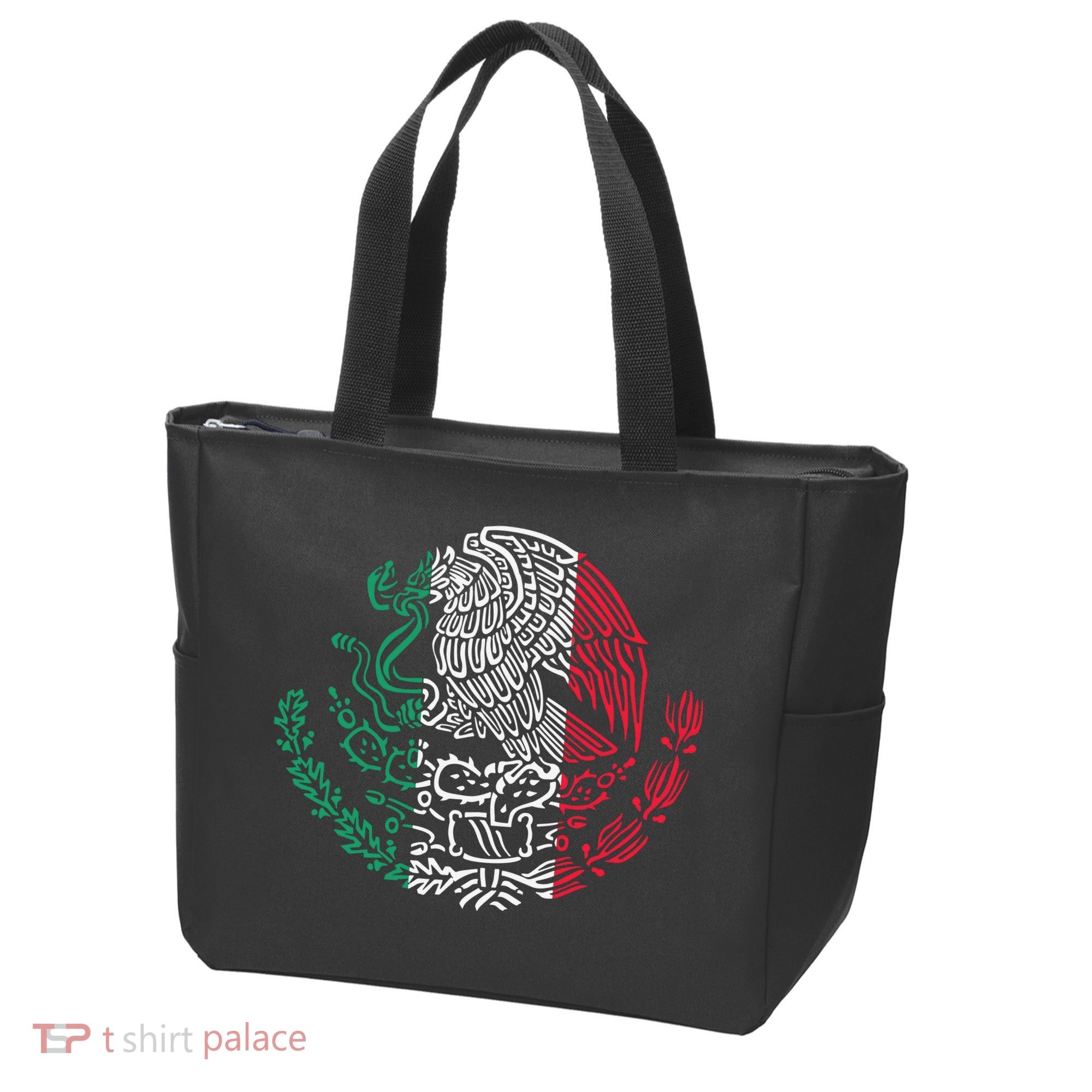 Mexican Eagle Mexico Flag Tote Bag