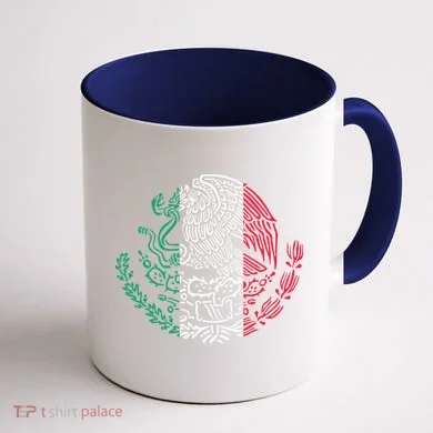 Mexican Eagle Mexico Flag Coffee Mug back