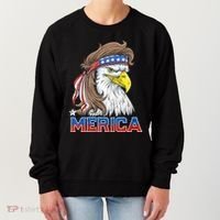 Merica Eagle Mullet 4th Of July American Flag Usa Women's Sweatshirt thumb 0