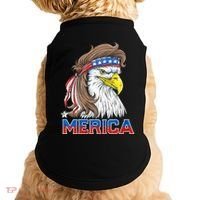 Merica Eagle Mullet 4th Of July American Flag Usa Doggie Tank thumb 0