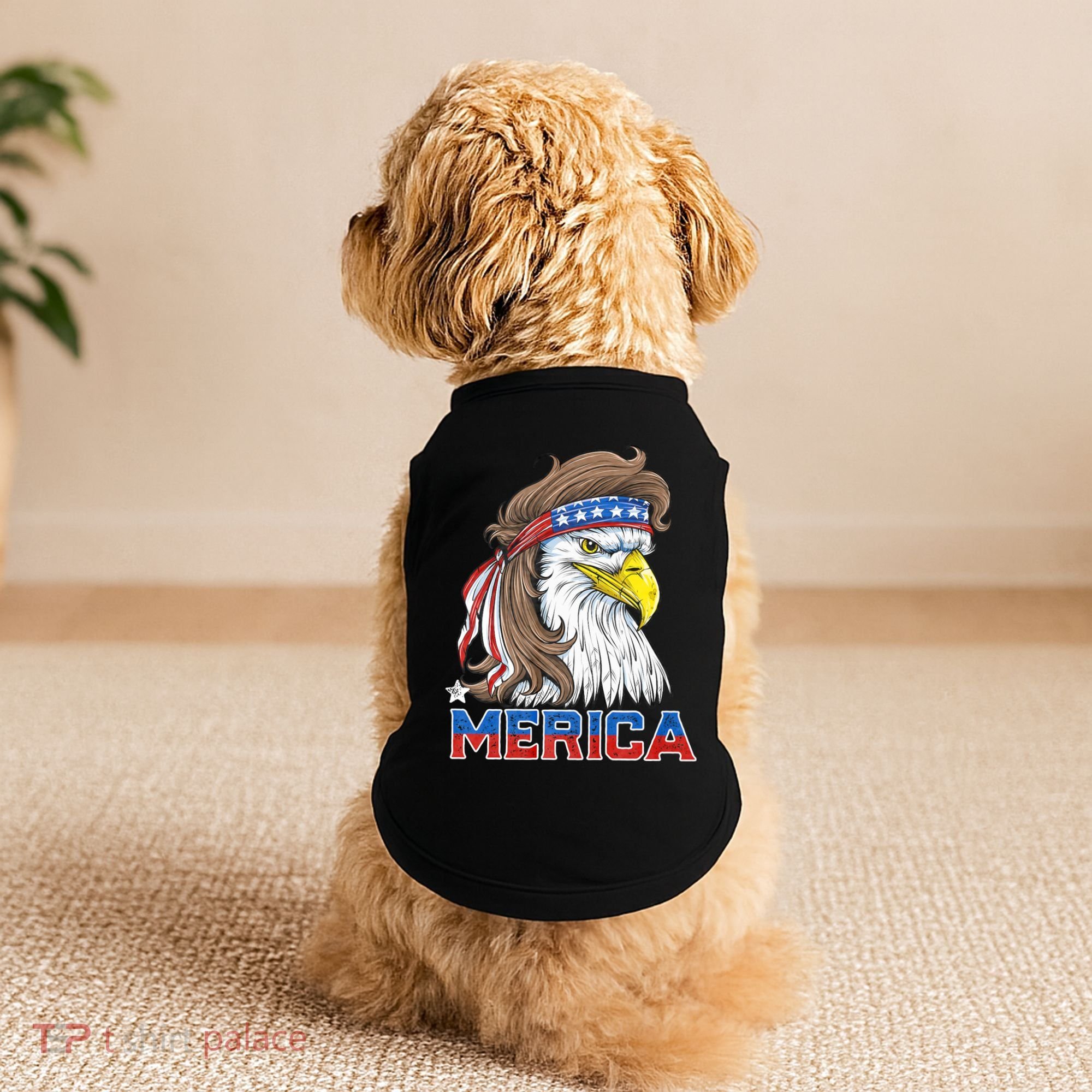 Merica Eagle Mullet 4th Of July American Flag Usa Doggie Tank
