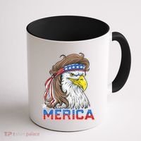 Merica Eagle Mullet 4th Of July American Flag Usa Coffee Mug thumb 1