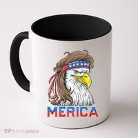 Merica Eagle Mullet 4th Of July American Flag Usa Coffee Mug thumb 0