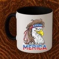 Merica Eagle Mullet 4th Of July American Flag Usa Coffee Mug thumb 2
