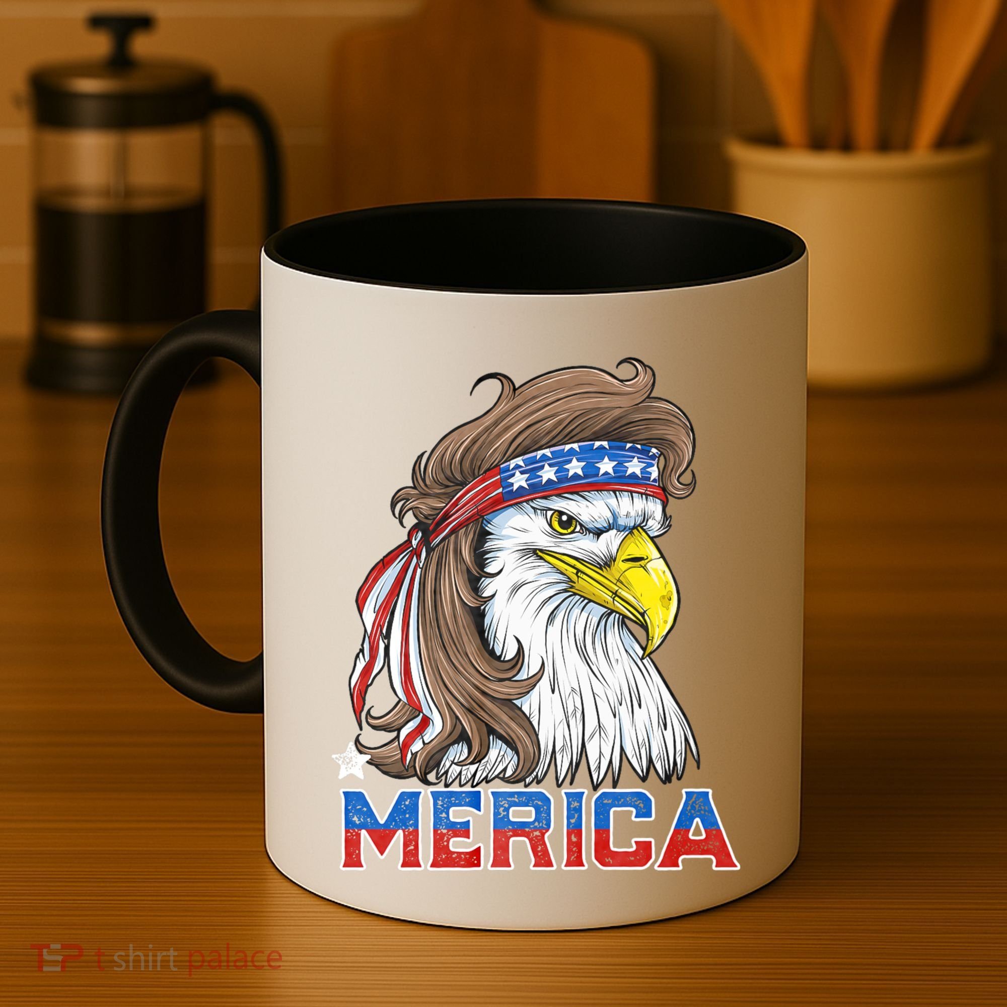 Merica Eagle Mullet 4th Of July American Flag Usa Coffee Mug