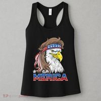 Merica Eagle Mullet 4th Of July American Flag Usa Women's Tank Top thumb 3