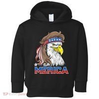 Merica Eagle Mullet 4th Of July American Flag Usa Toddler Hoodie thumb 0