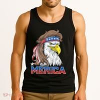 Merica Eagle Mullet 4th Of July American Flag Usa Tank Top thumb 3