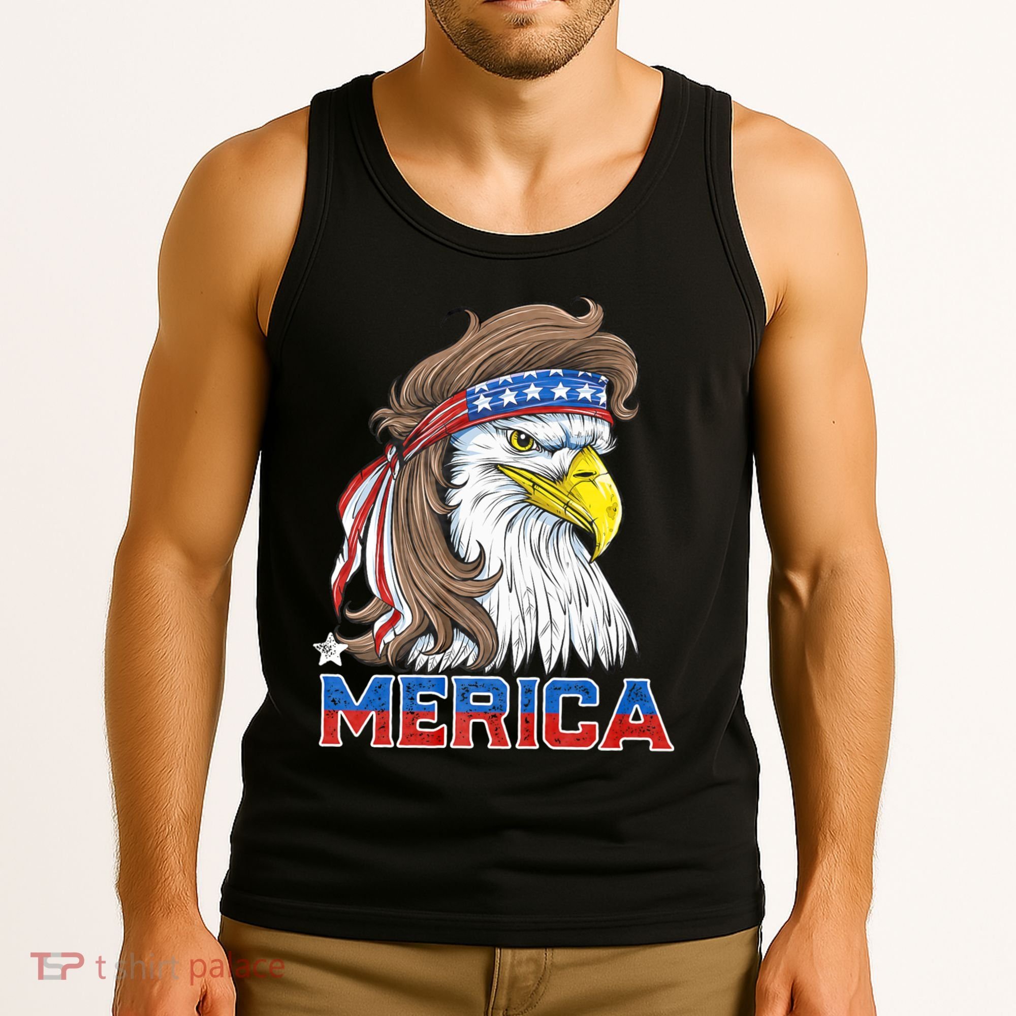 Merica Eagle Mullet 4th Of July American Flag Usa Tank Top