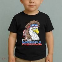 Merica Eagle Mullet 4th Of July American Flag Usa Toddler T-Shirt thumb 2