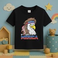 Merica Eagle Mullet 4th Of July American Flag Usa Toddler T-Shirt thumb 3
