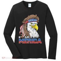 Merica Eagle Mullet 4th Of July American Flag Usa Women's Long Sleeve Shirt thumb 0