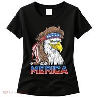 Merica Eagle Mullet 4th Of July American Flag Usa Women's T-Shirt thumb 0