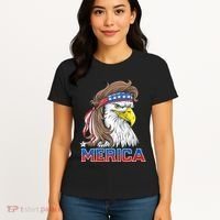 Merica Eagle Mullet 4th Of July American Flag Usa Women's T-Shirt thumb 4