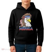 Merica Eagle Mullet 4th Of July American Flag Usa Kids Hoodie thumb 4