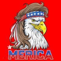 Merica Eagle Mullet 4th Of July American Flag Usa Santa Hat thumb 1