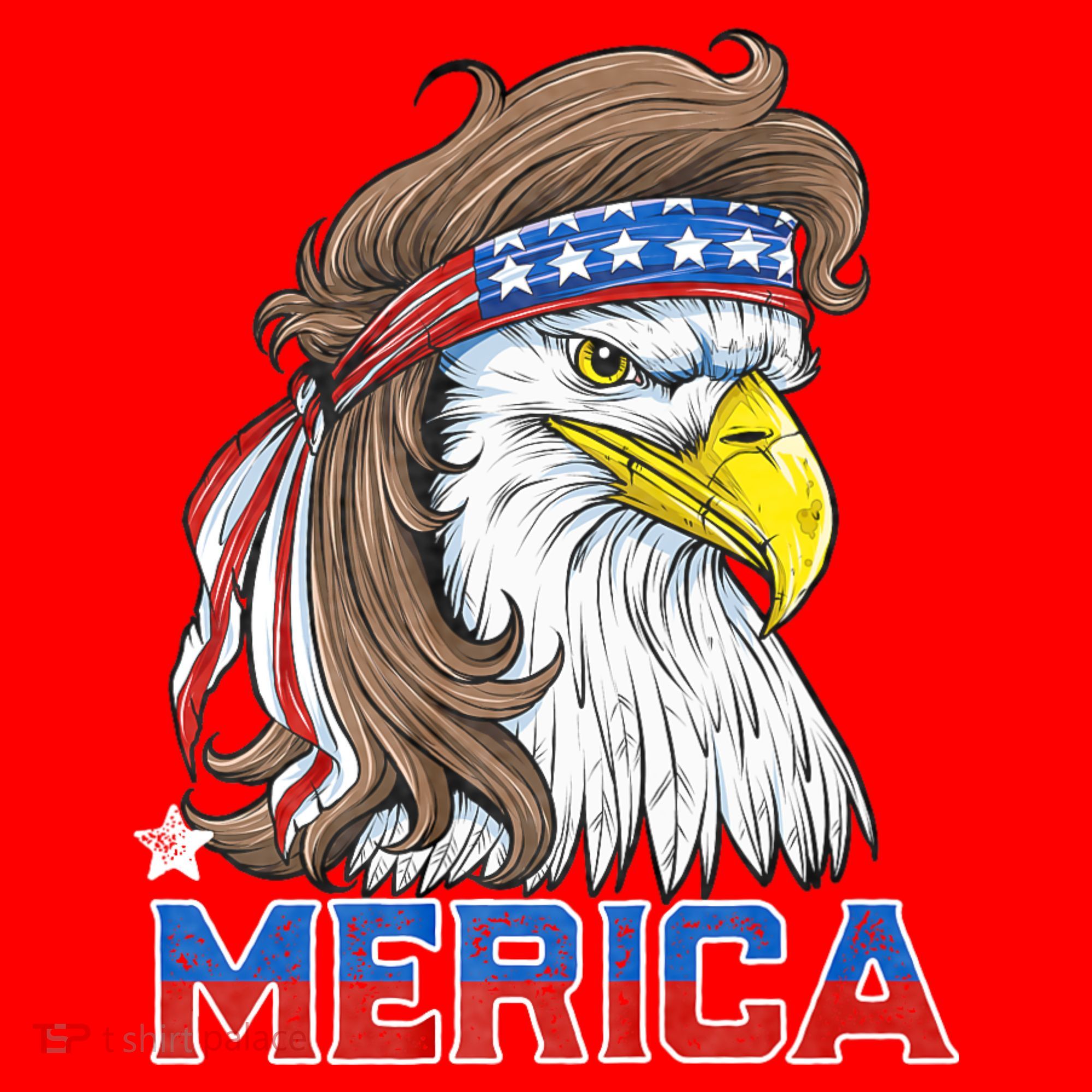 Merica Eagle Mullet 4th Of July American Flag Usa Santa Hat