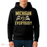 Michigan Everybody Michigan Vs Versus Against Everyone Kids Hoodie thumb 4