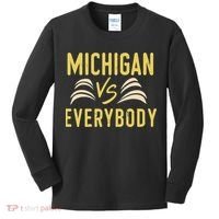 Michigan Everybody Michigan Vs Versus Against Everyone Kids Long Sleeve Shirt thumb 0