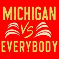 Michigan Everybody Michigan Vs Versus Against Everyone Santa Hat thumb 1