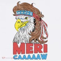 mericaaaaaw Eagle Mullet 4th Of July USA American Flag Long Sleeve Shirt thumb 2