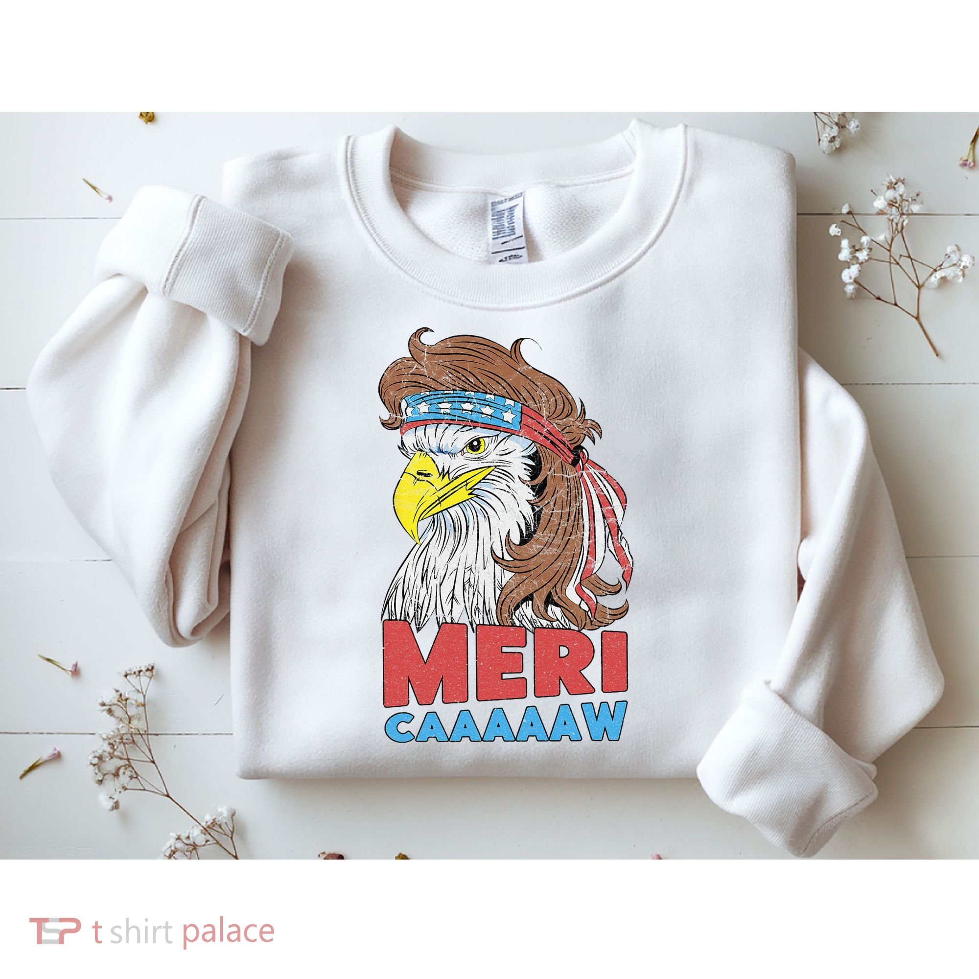 mericaaaaaw Eagle Mullet 4th Of July USA American Flag Sweatshirt