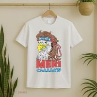 mericaaaaaw Eagle Mullet 4th Of July USA American Flag T-Shirt thumb 2