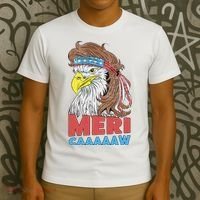 mericaaaaaw Eagle Mullet 4th Of July USA American Flag T-Shirt thumb 3