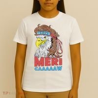 mericaaaaaw Eagle Mullet 4th Of July USA American Flag T-Shirt thumb 4
