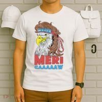 mericaaaaaw Eagle Mullet 4th Of July USA American Flag T-Shirt thumb 6