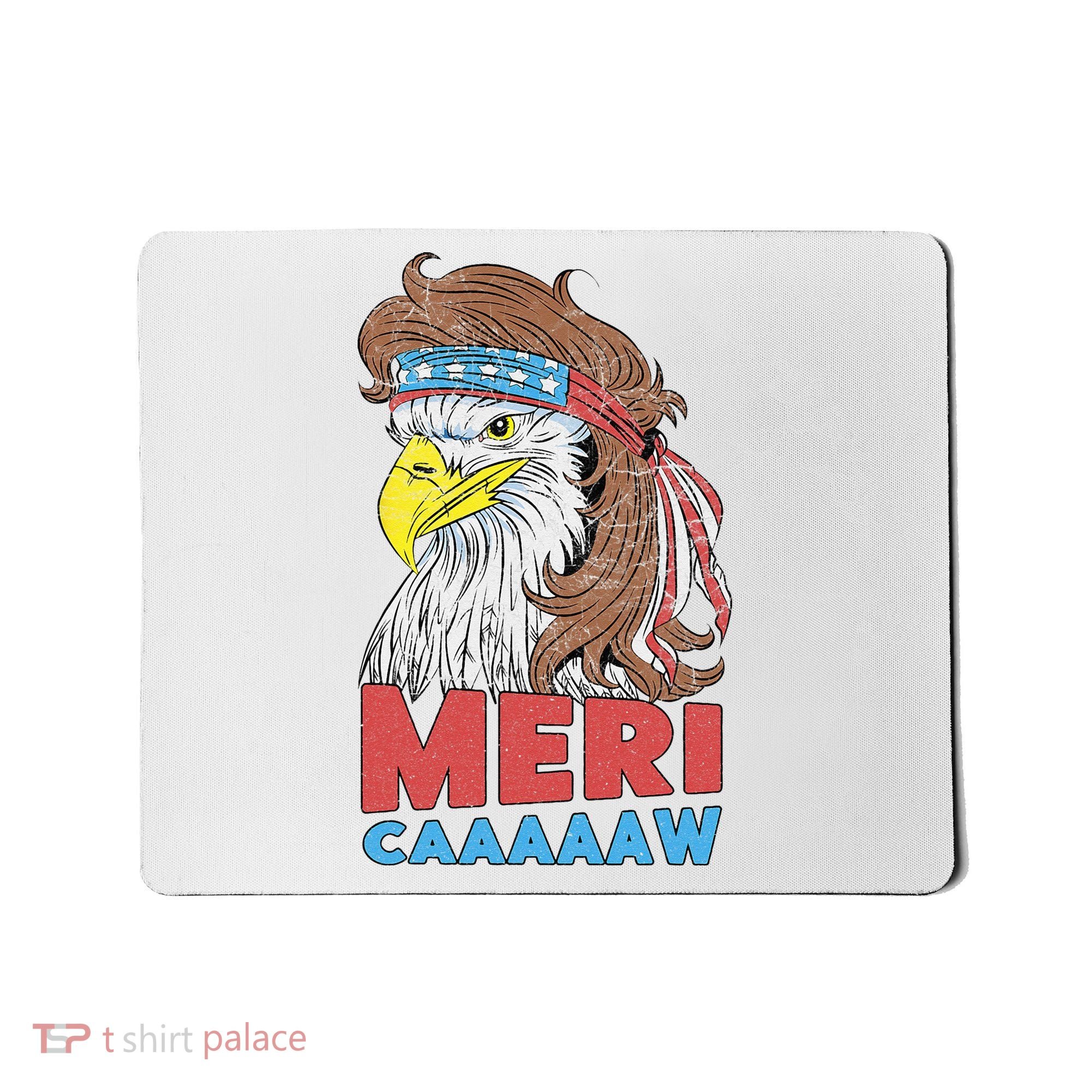 mericaaaaaw Eagle Mullet 4th Of July USA American Flag Mousepad