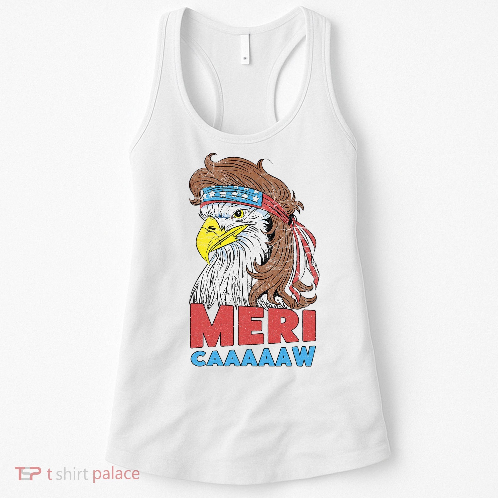 mericaaaaaw Eagle Mullet 4th Of July USA American Flag Women's Tank Top