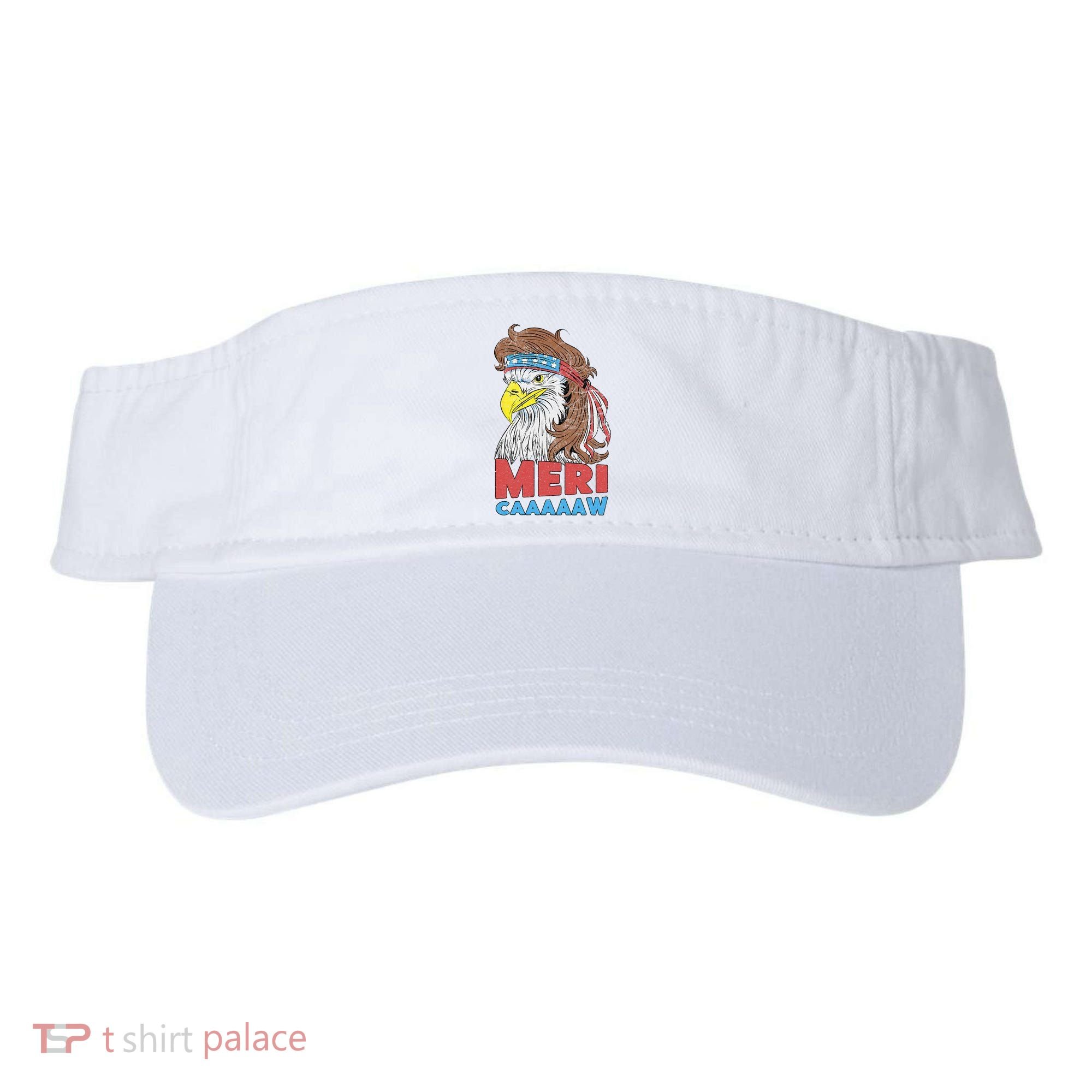 mericaaaaaw Eagle Mullet 4th Of July USA American Flag Visor